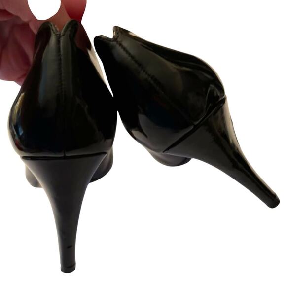 Zara Basic Black Patent Leather Platform Heels Size 37 - Picture 4 of 11